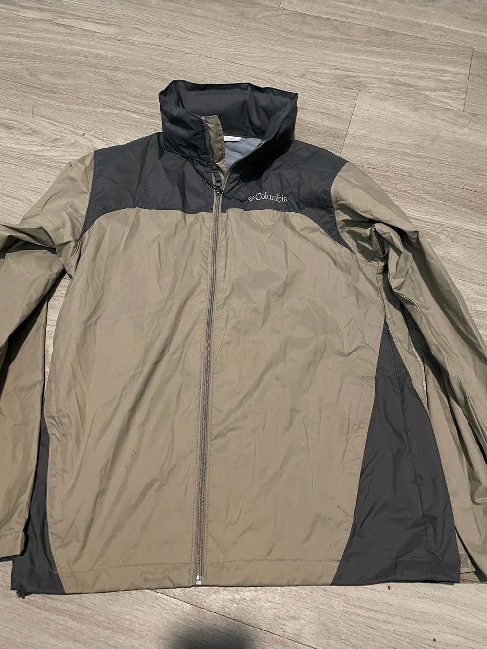 Columbia Men's Khaki and Black Rain Jacket